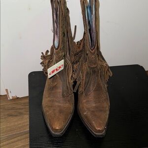 Dingo Brown Ankle Boots with Fringe
